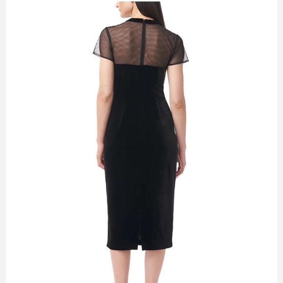 GOODBYE 😎JS Collections Bow-front
Illusion Sheath Dress in Black - Picture 6 of 15